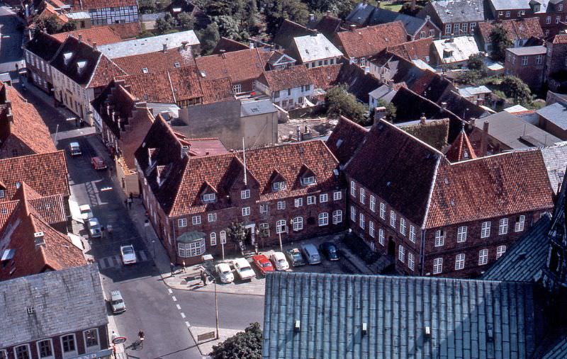 Hotel Dagmar from Ribe Cathedral Tower, 1965