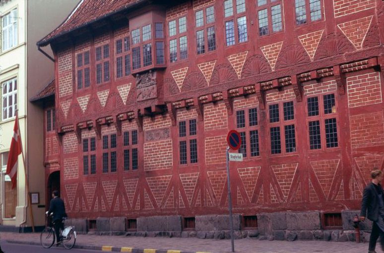 Brick building in Odense, Funen Island, 1966