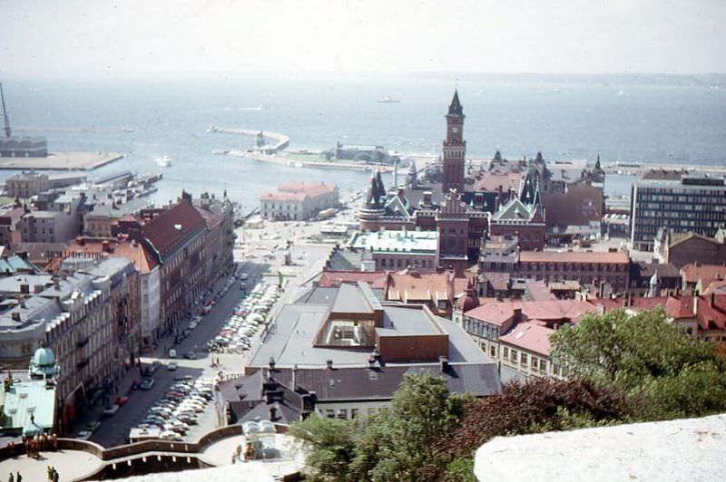 Helsingborg from the castle, 1966