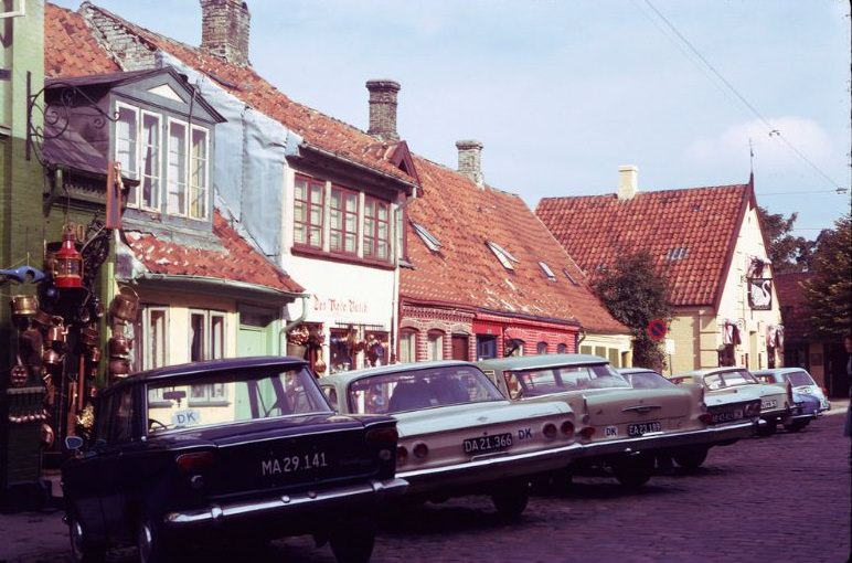 Street in Odense, Funen Island, 1966