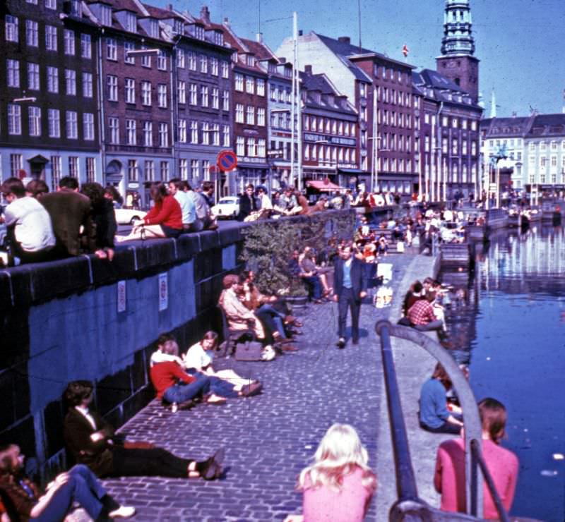 Anti Vietnam war rally in downtown Copenhagen, 1968