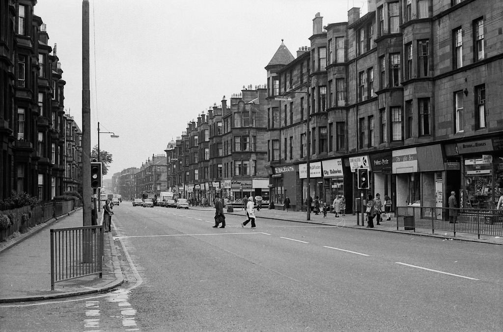 Eastwards from Meadowpark Street and looking along Alexandra Parade towards Marne Street on the right and Cumbernauld Road ahead.