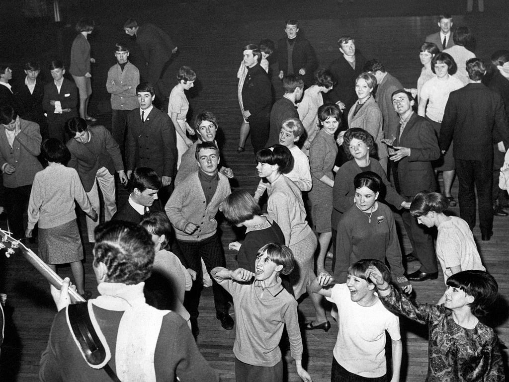 Teenagers twisting at Dennistoun Palais.