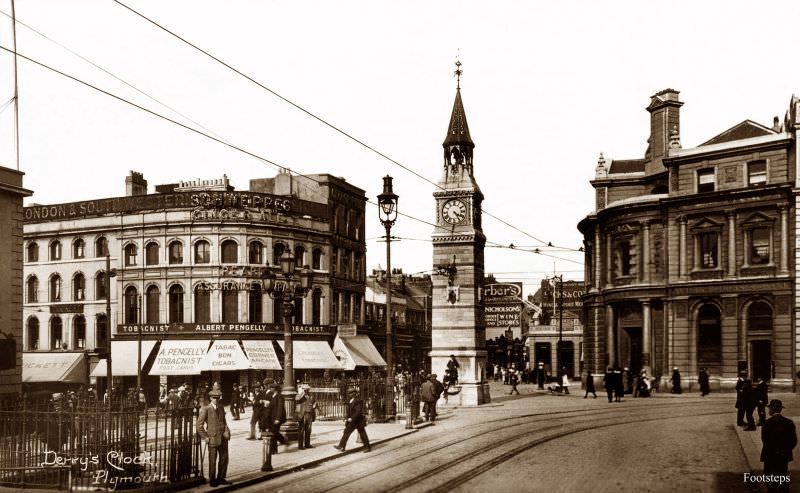 Derry's Clock, Plymouth, Devon, circa 1910s