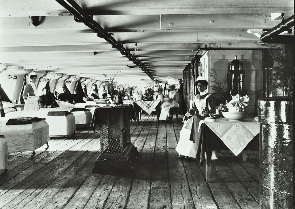 The Ward Deck of the Atlas Smallpox Hospital Ship, 1903.