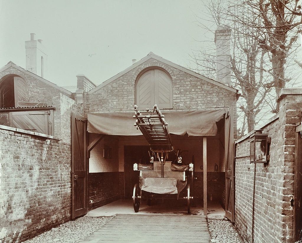 Fire engine at Streatham Fire Station, Mitcham Road, Lambeth, London, 1903.