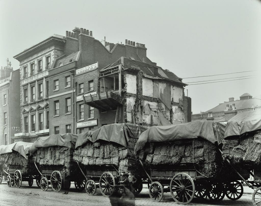 Hay Wagons, Whitechapel High Street, London, 1903