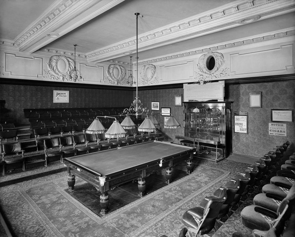 Thurston's Billiard Hall, Leicester Square, London, 1903.