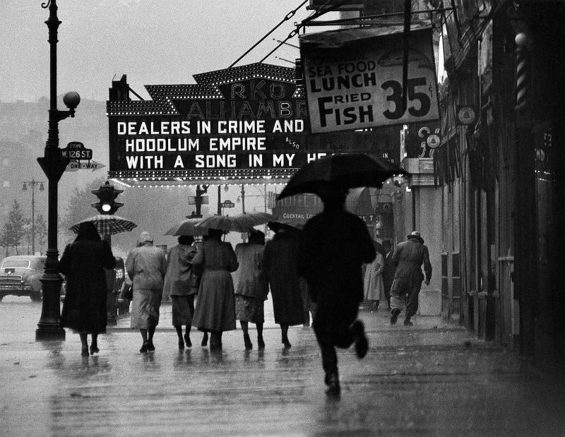 Raining in Harlem, 1948.