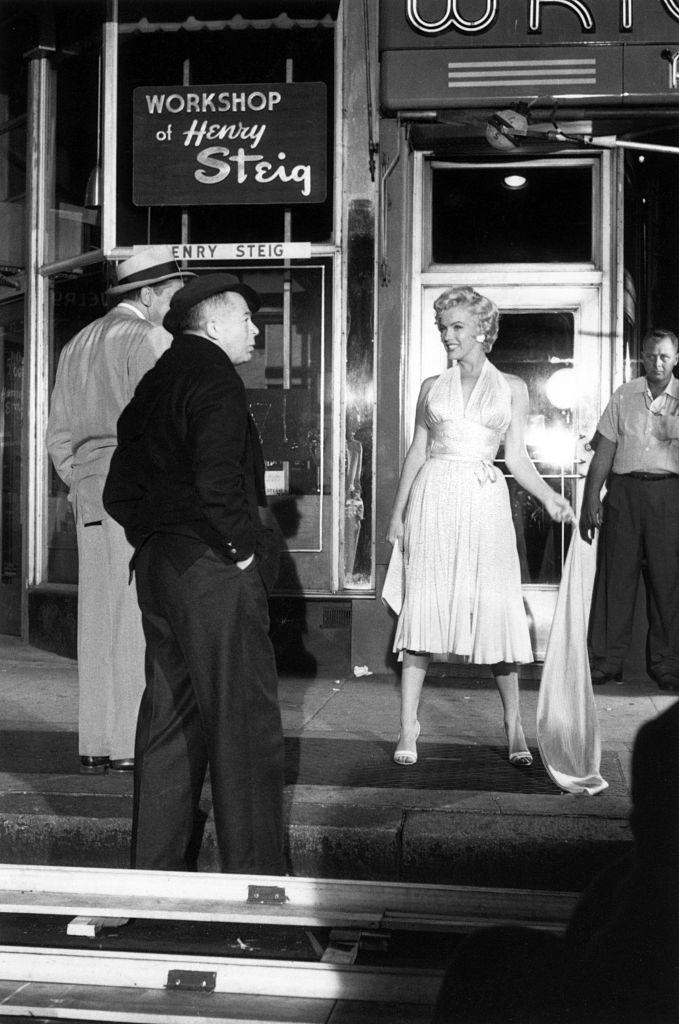 Marilyn Monroe with Tom Ewell and Billy Wilder from the making Of "The Seven Year Itch"