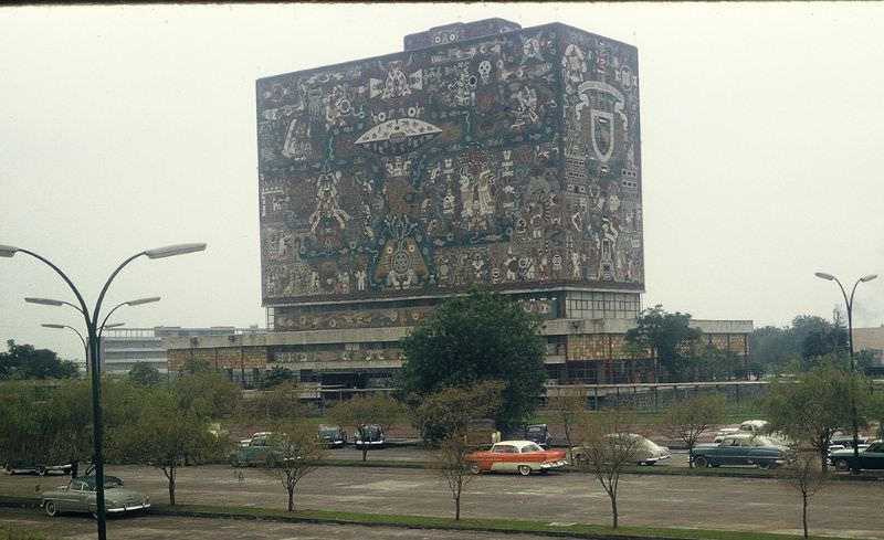 UNAM library, Mexico City. December 1958