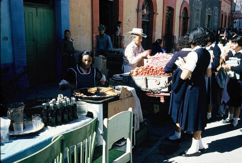 Food vendors at Festival of Guadalupe, Saltillo. December 1958