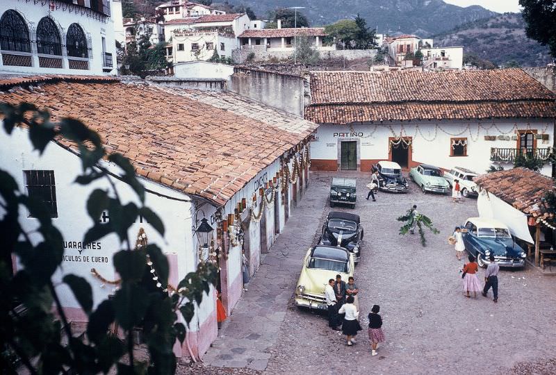 Tile roofs, Taxco. December 1958