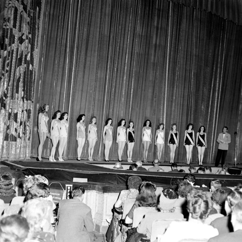 Contestants in the Miss America pageant in Atlantic City, September 1945.
