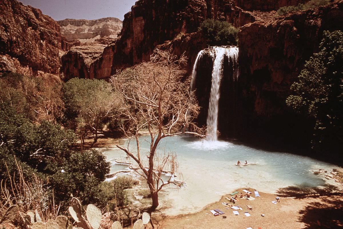Havasu Falls, near the village of Supai, Arizona in the Grand Canyon.