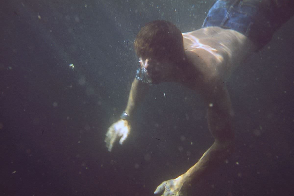 A tourist swims in Havasu Creek near Supai, Arizona.