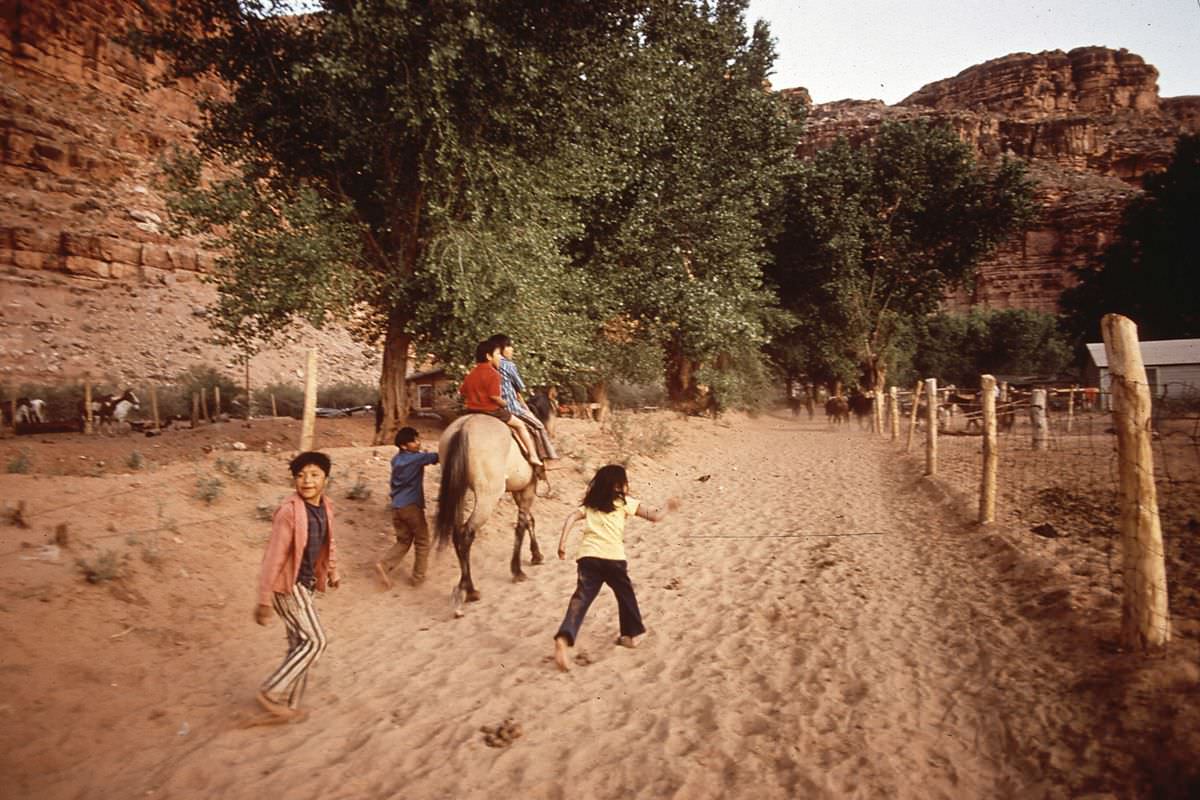 Children in the village of Supai, Arizona in the Grand Canyon.