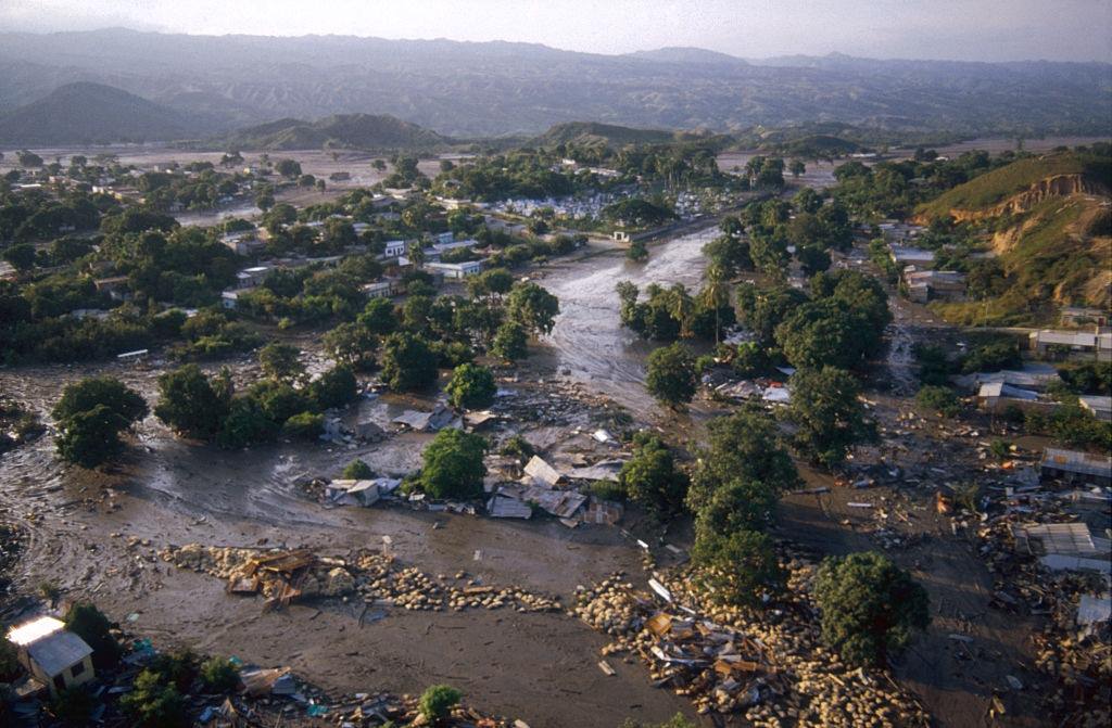 A lahar from the erupting Nevado del Ruiz volcano wiped out nearly everything in its path as it flowed into a valley in Colombia.