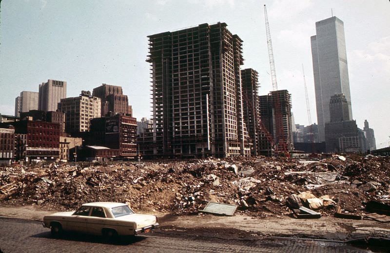 Independence Plaza North going up in what is now Tribeca in Lower Manhattan, June 1973