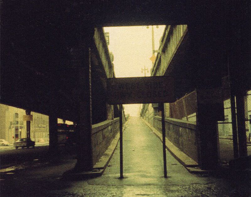 The hulking West Side Highway closed and abandoned, New York, June 1974