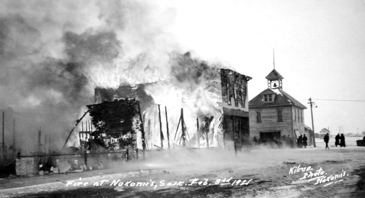 Fire at Nokomis, Saskatchewan, February 3, 1921
