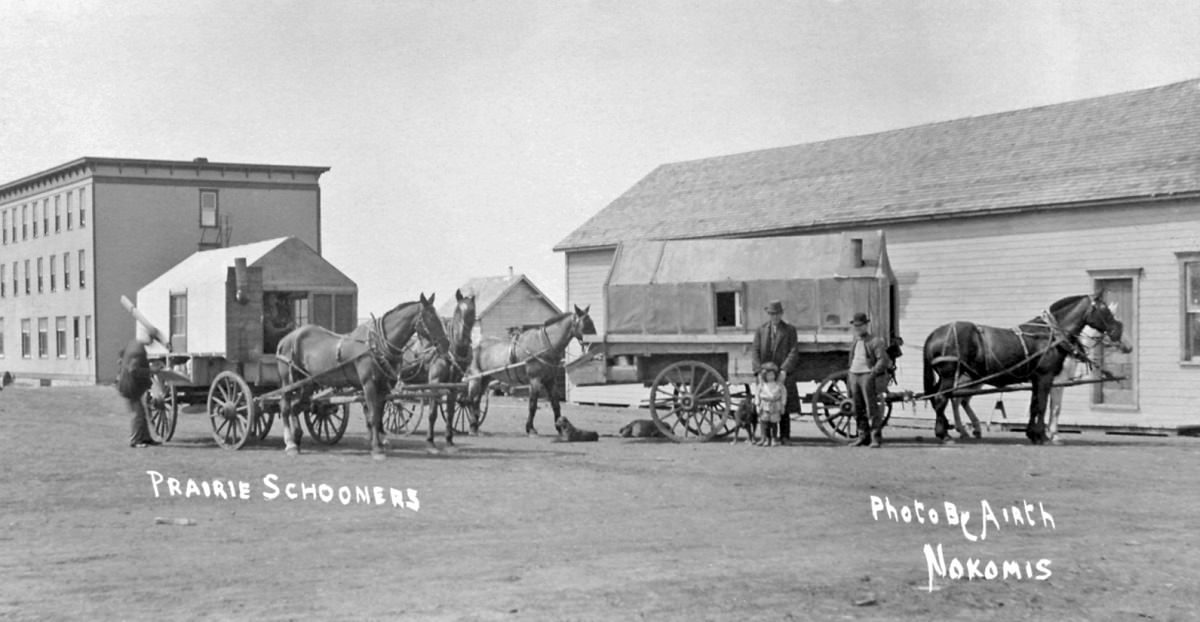 Prairie schooners, Nokomis, Saskatchewan