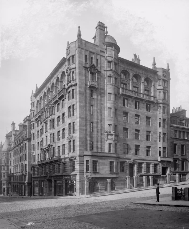 View of Clerical Medical & General life Assurance Society, West George Street, Glasgow. Since demolished, 1906.