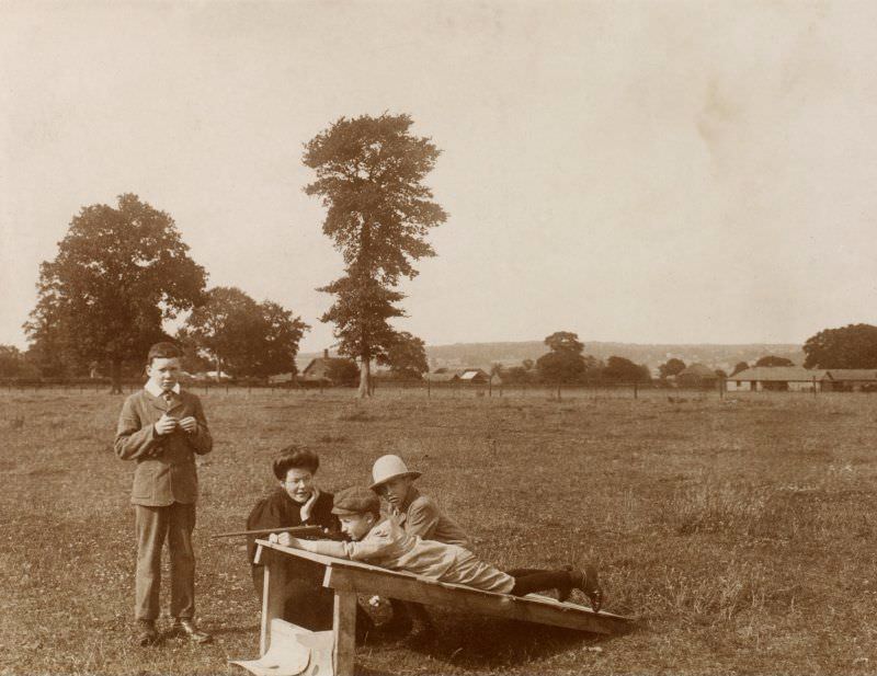 Children practising shooting, 1906.