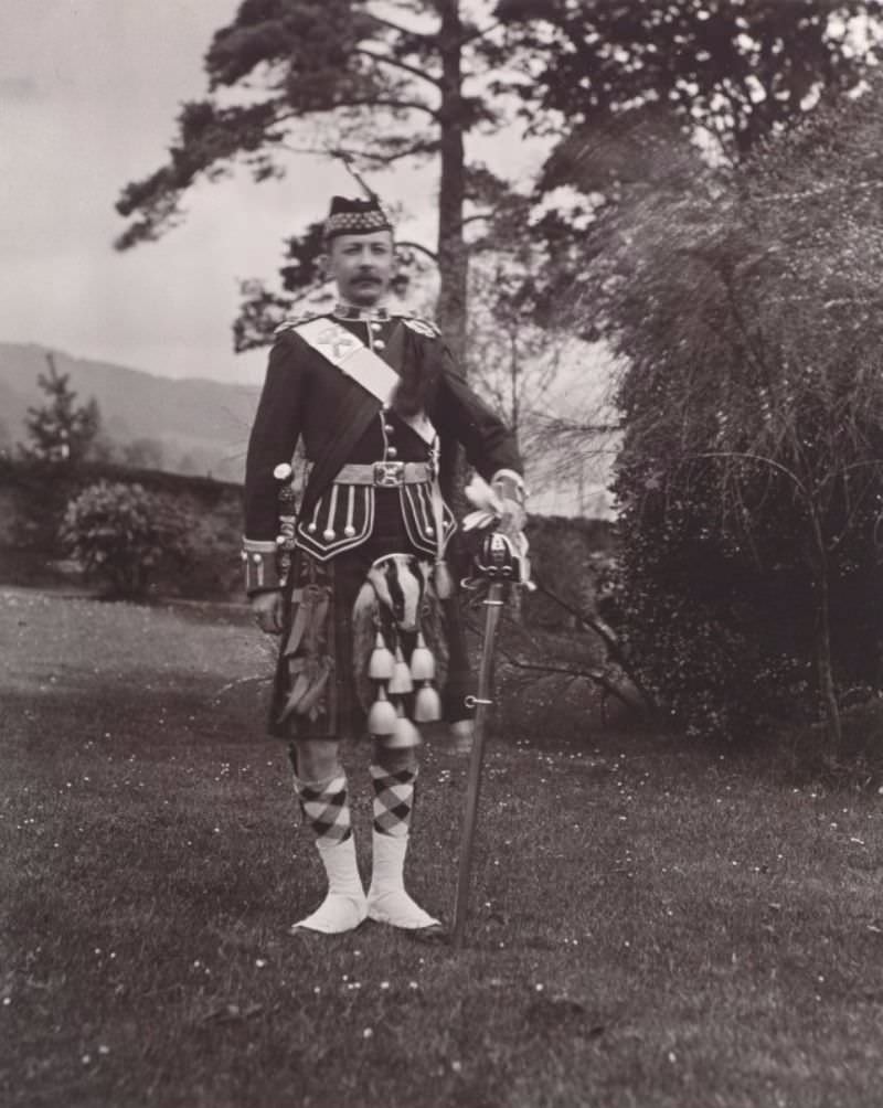 Portrait of a soldier, 1910. Titled: 'Stuart ready to start for King Edward VIIs funeral service parade'.