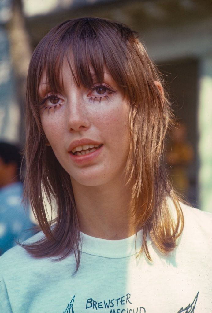 Shelley Duvall on the set of her film, 'Brewster McCloud', 1969.