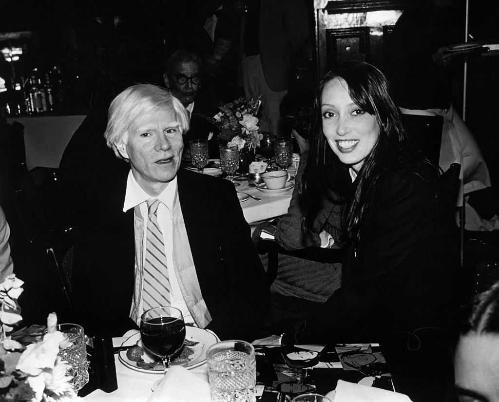 Shelley Duvall with Andy Warhol, 1981.