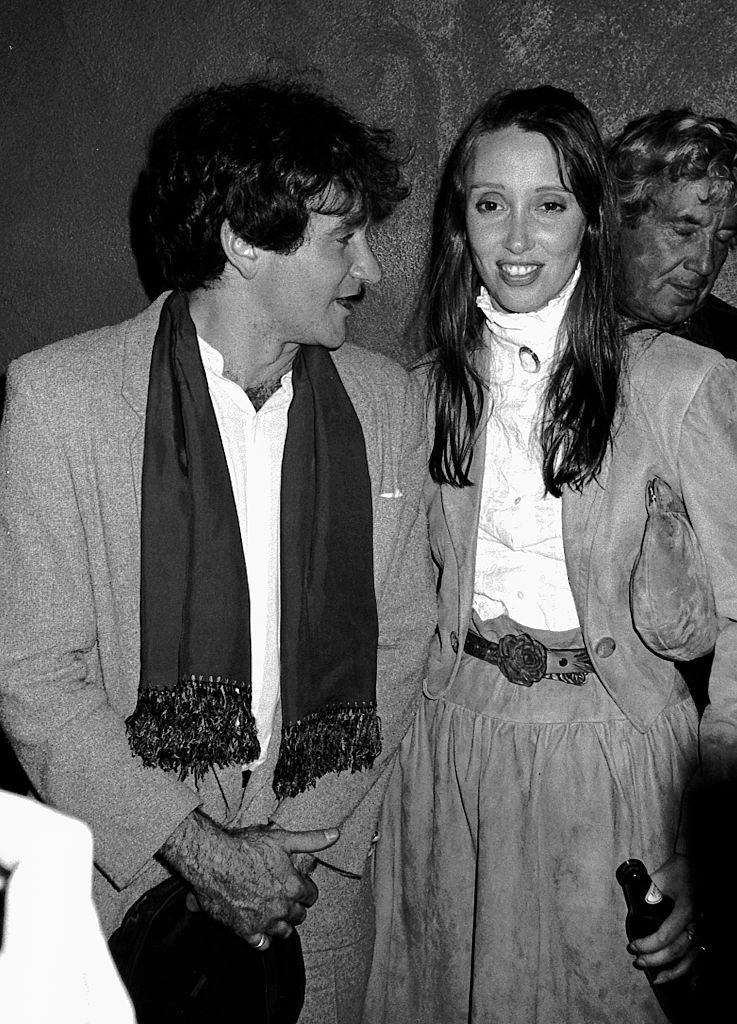 Shelley Duvall with Robin Williams Attending a party celebrating the release of "Time Bandits" at the Underground Disco in New York City. January 4, 1981