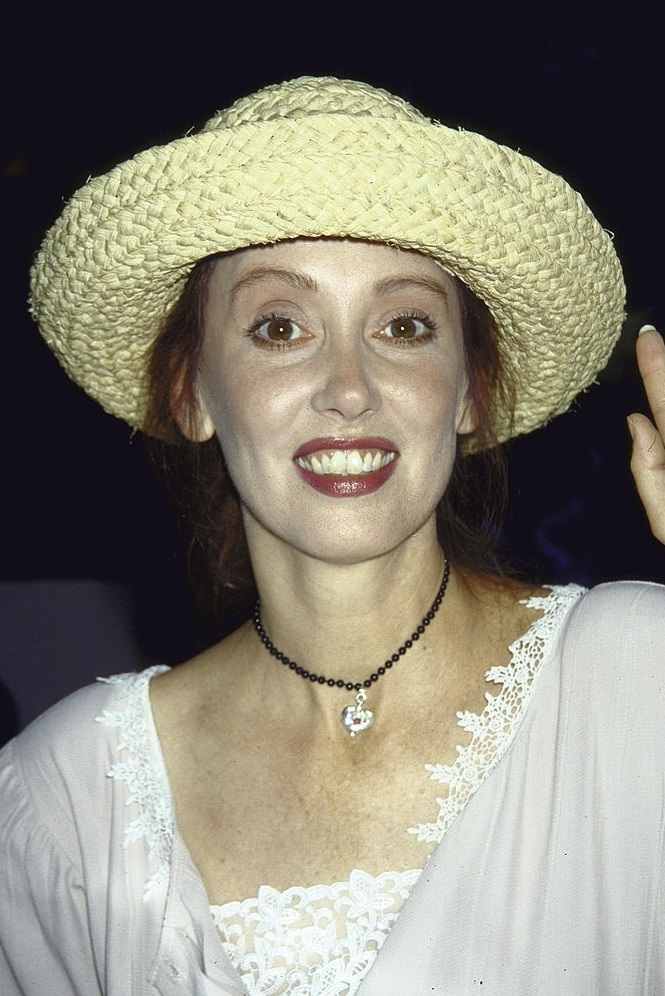 Shelley Duvall wearing straw hat, 1988.