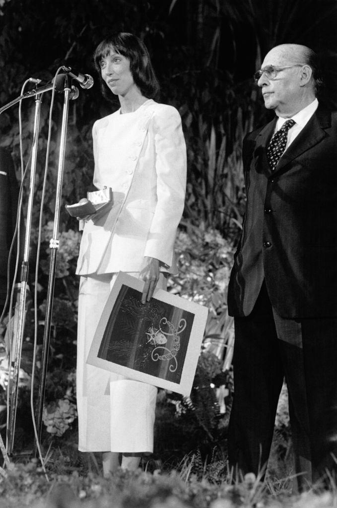 Shelley Duvall and Roberto Rossellini at the Cannes Film Festival in 1972.