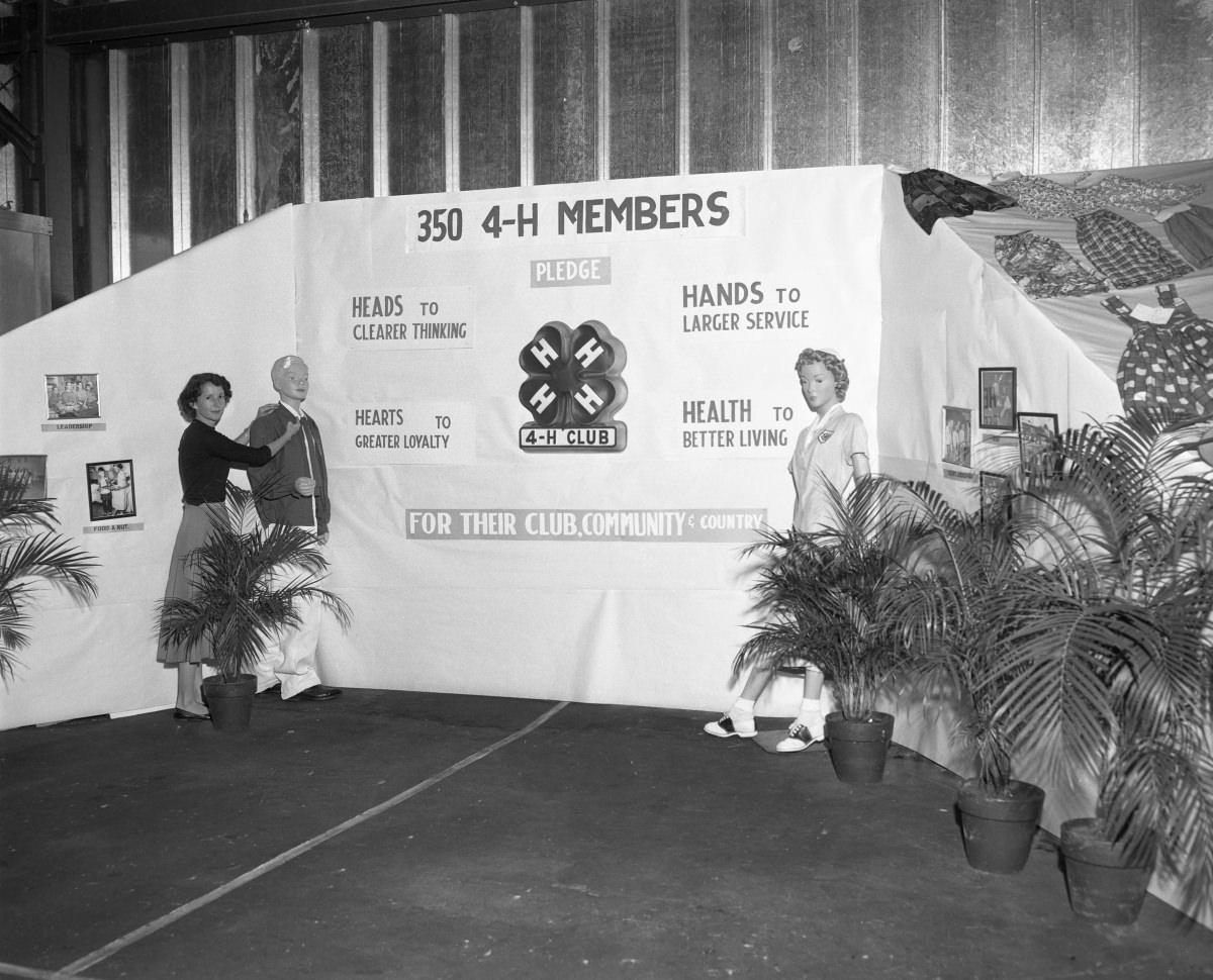 4 H club booth at the North Florida Fair, 1955