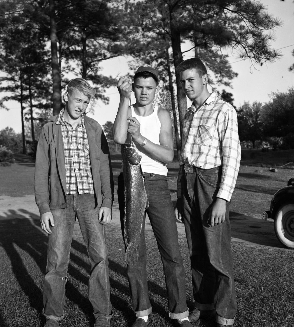 Davis boys with fish – April 4 1955
