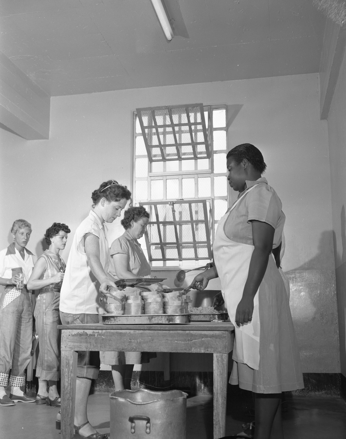 Inmates in the cafeteria at mealtime – September 8, 1954