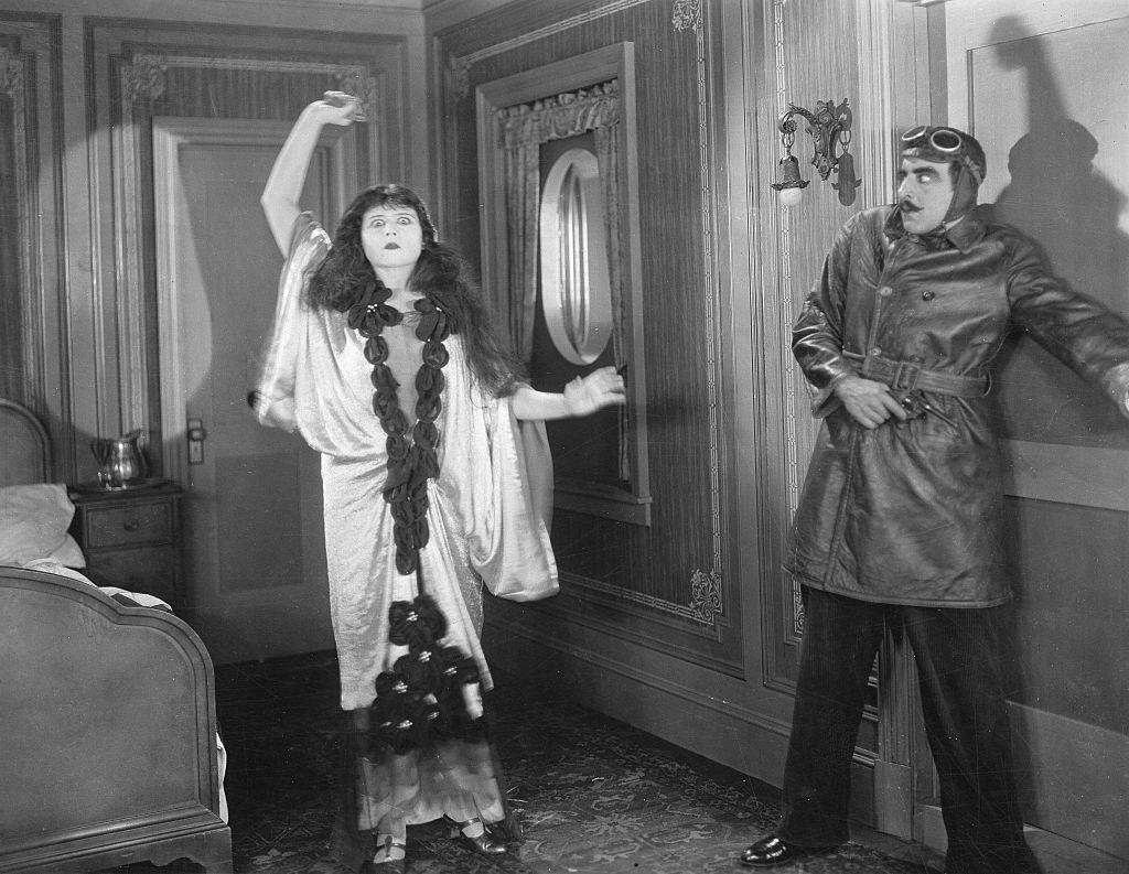 Theda Bara in a scene of her last movie 'Madame Mystery', 1926.