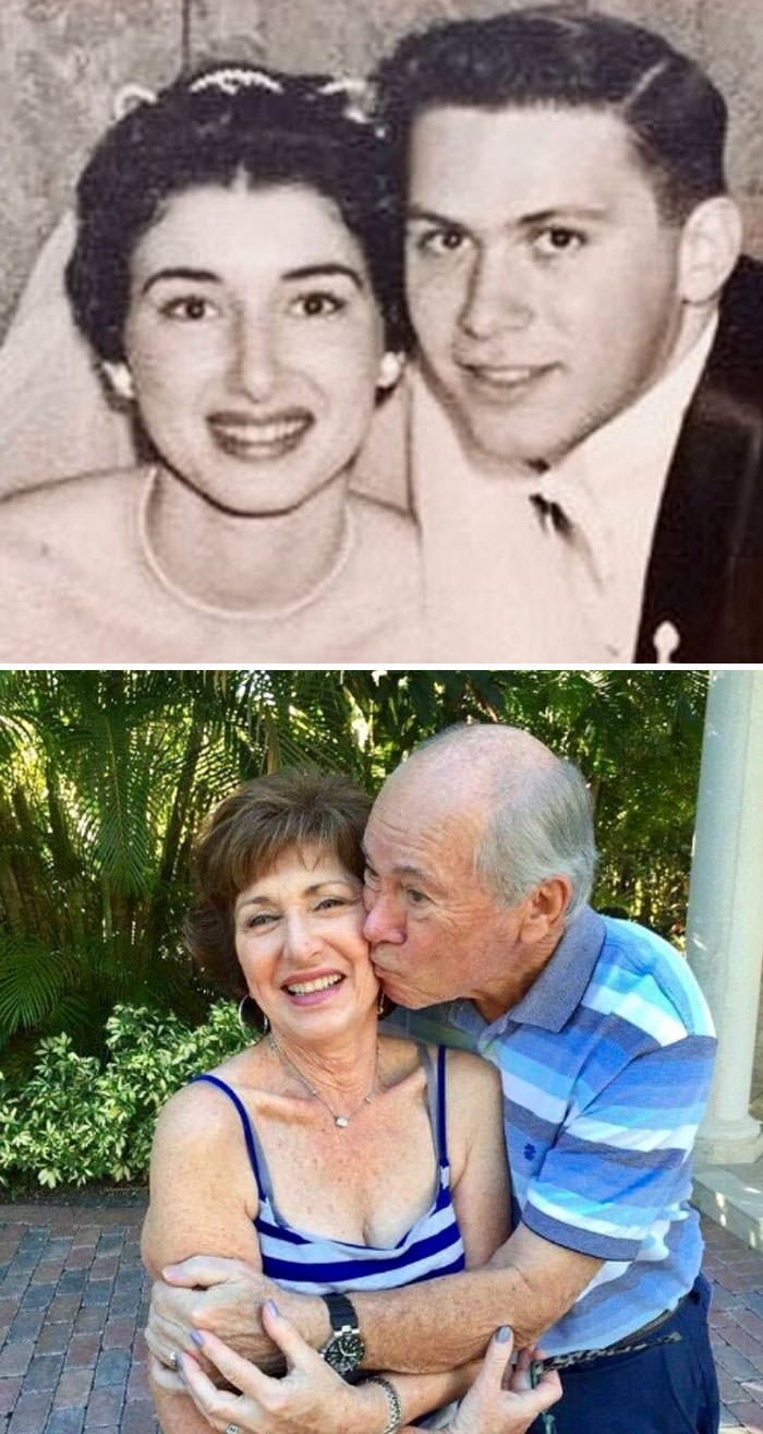 A couple met in 1952 at my grandma's 14th birthday party. They will be celebrating their 60th wedding anniversary in june 2018