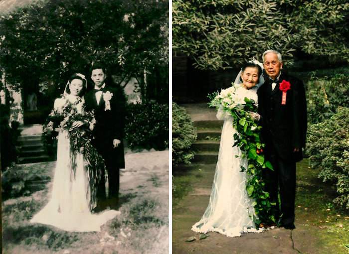 This couple recreate their wedding day after 70 years