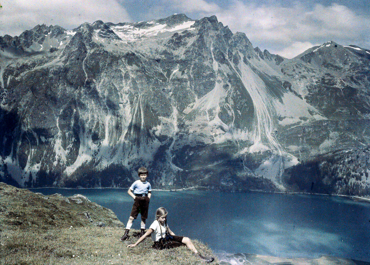 Heinz and Eva on the hillside.c. 1925