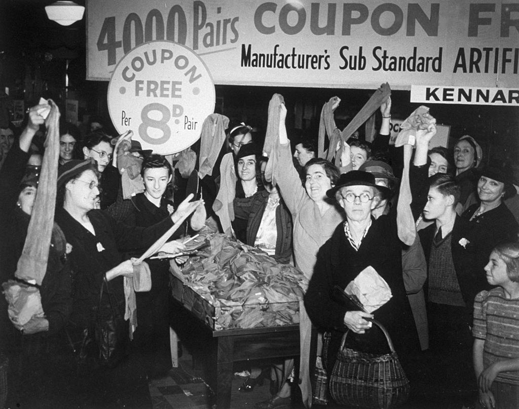Some of the women who rushed to a Croydon store to take advantage of a coupon-free sub-standard stockings offer.