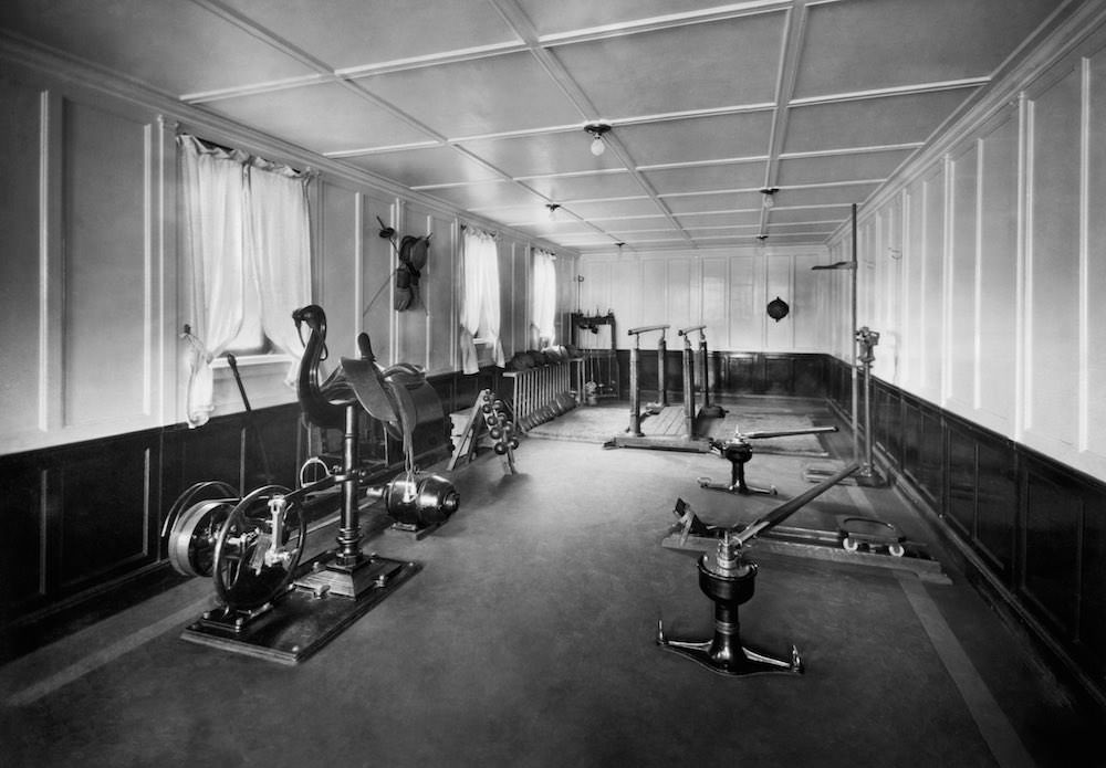 Gym of the Neptunia Transatlantic Liner. 1930