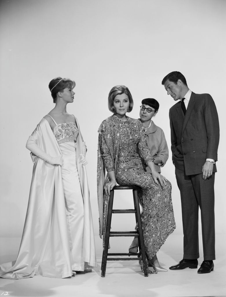 Dick Van Dyke with Edith Head, C Goodwin and P Light for promotional photograph for ABC Radio's Flair, 1960.