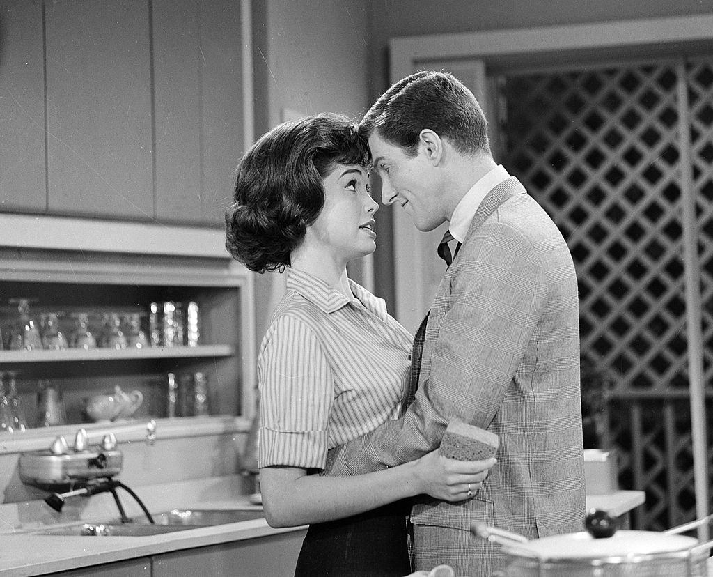 Dick Van Dyke with MaryTyler Moore in 'The Dick Van Dyke Show'. October 1961.