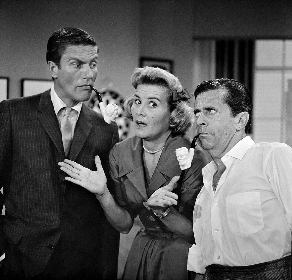 Dick Van Dyke with Rose Marie and Morey Amsterdam in 'The Dick Van Dyke Show'. June 1961.