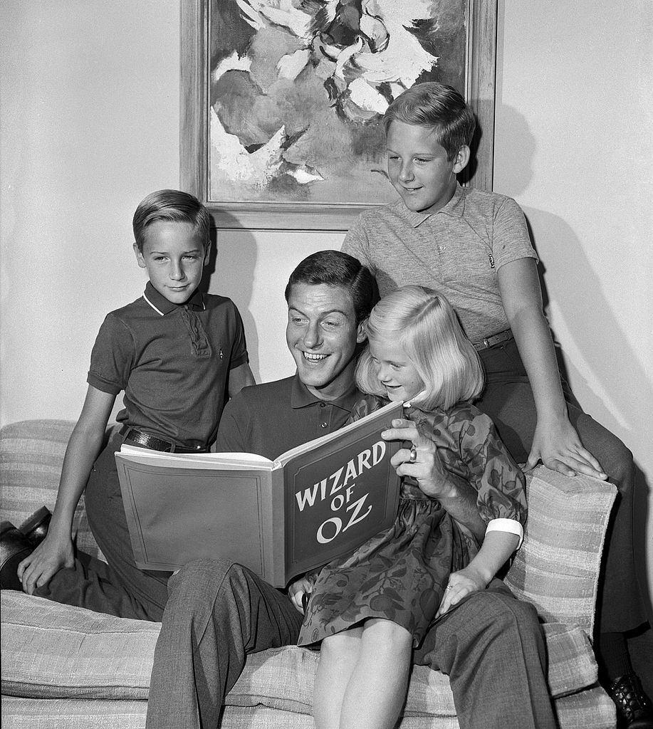 Dick Van Dyke with his children, Chris, Stacey and Barry, 1961.