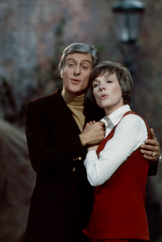 Dick Van Dyke with Julie Andrews performing in the ABC tv movie 'Julie and Dick at Covent Garden'.
