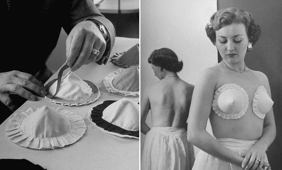The Adhesive Bra: Strapless Cups For Each Breast Stuck On With Glue, Introduced in 1948