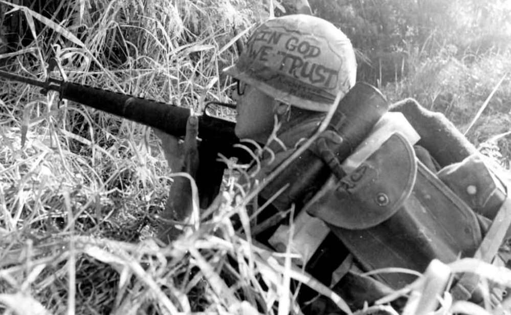 During The Vietnam War Soldiers Wrote Satirical Slogans On Their Helmets To Express Themselves